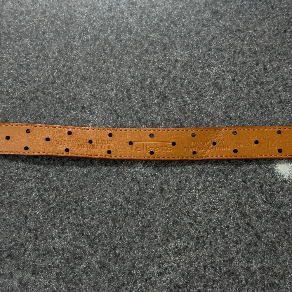 Talbots Belt Womens Medium Brown Excellent Leather Perforated Made in Italy